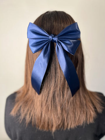 Stephanie Navy Bow