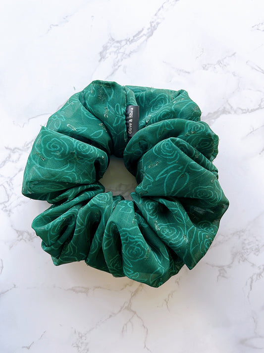 Forest Chiffon Jumbo Scrunchie
