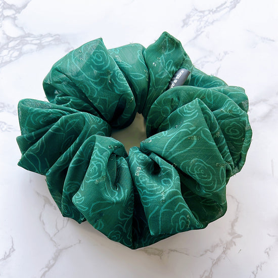 Forest Chiffon Jumbo Scrunchie