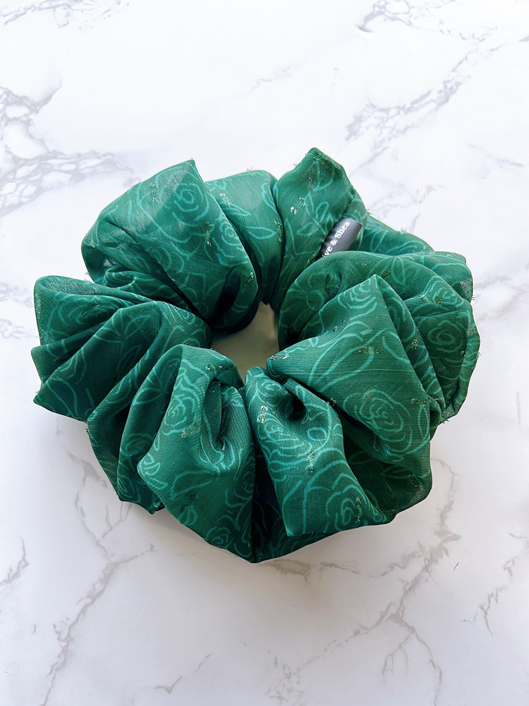 Forest Chiffon Jumbo Scrunchie