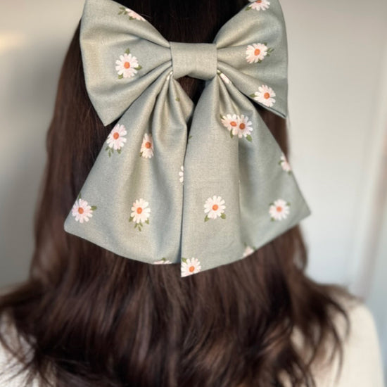 Girl wearing Flower Garden Bow