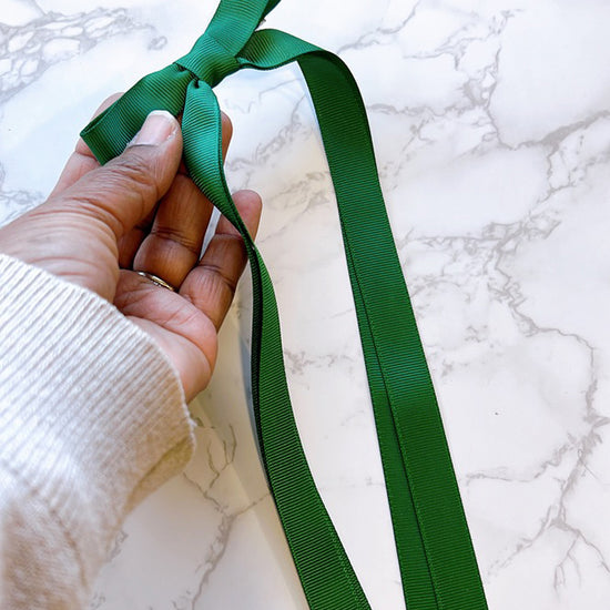 Green Double Long Tailed Hair Bow