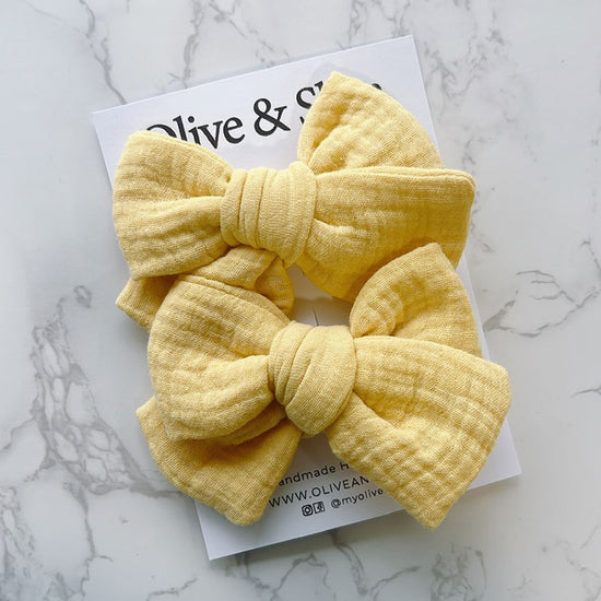Yellow Chunk Knot Bow