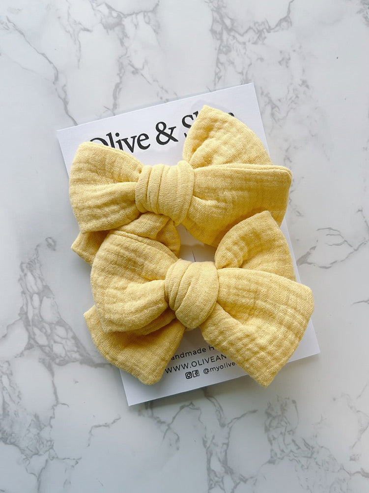 Yellow Chunk Knot Bow