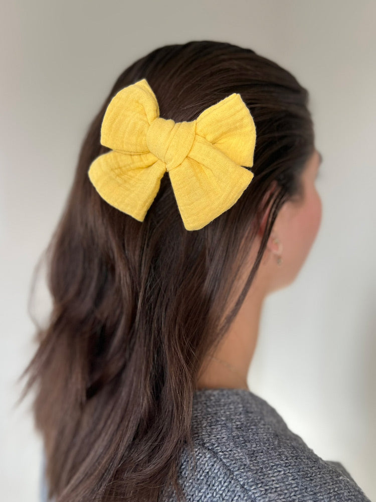 Yellow Chunk Knot Bow