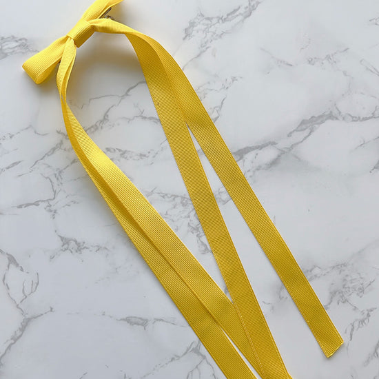 Yellow Double Long Tailed Hair Bow