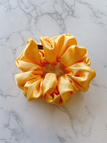 Yellow Satin Scrunchie