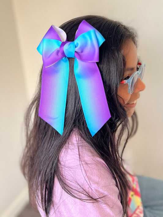 Purple to Blue Hair Bow
