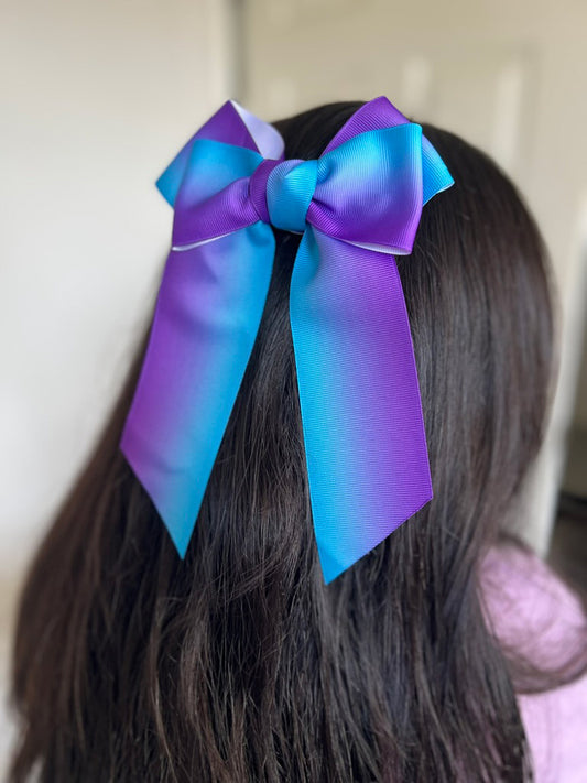 Purple to Blue Hair Bow