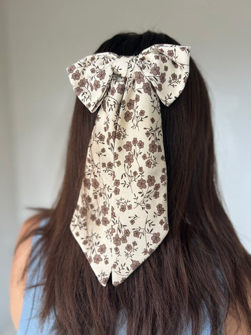 Tessa Brown Floral Hair Bow