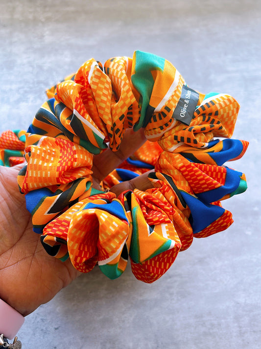 Kente Satin Scrunchie