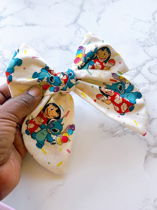 Lilo & Stitch Hand Tied Hair Bow