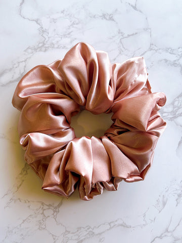 Peach Satin Scrunchie