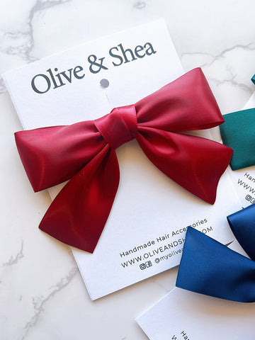 School Solid Satin Bow