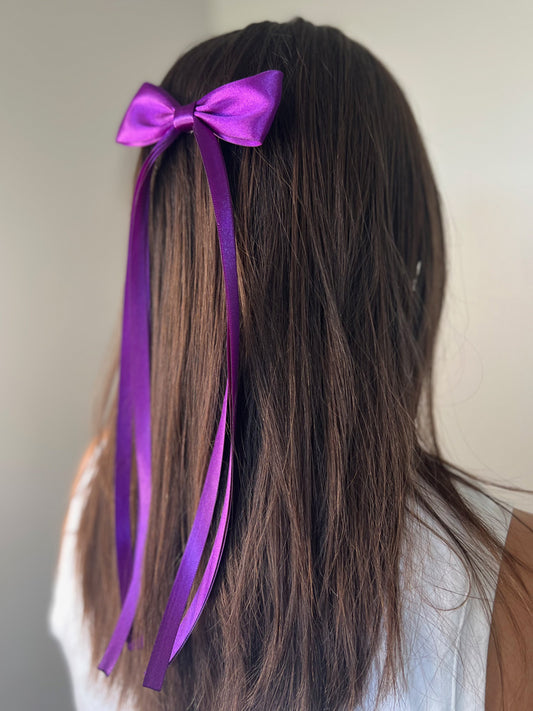 Triple Satin Long Tailed Hair Bow