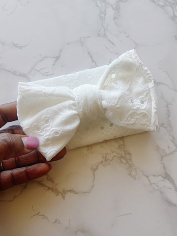 Soft Lace Baby Bow Headwrap