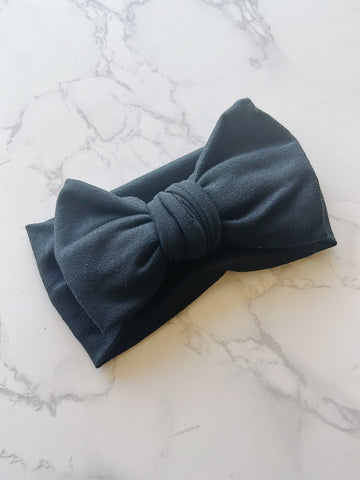 Black Soft Baby Bow Headwrap
