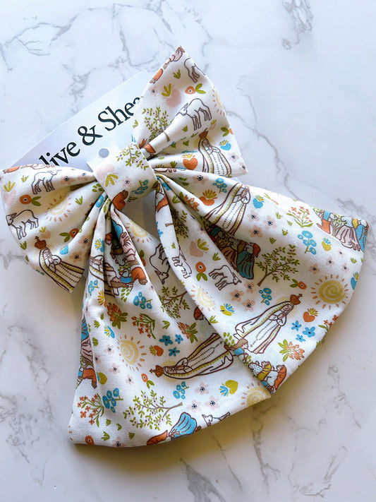 Our Lady of Fatima Hair Bow