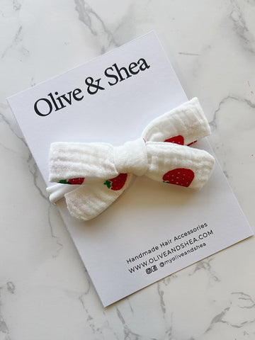 Strawberry Hand Tied Bow Baby Headwrap