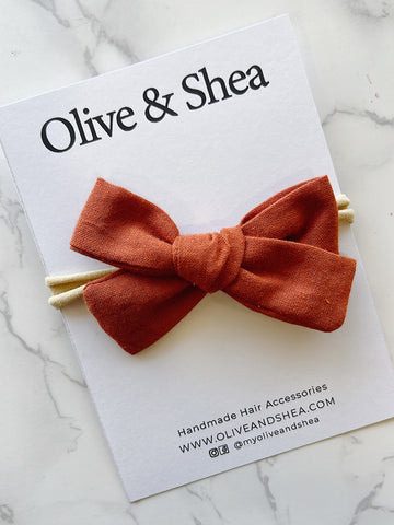 Pumpkin Hand Tied Bow Baby Headband