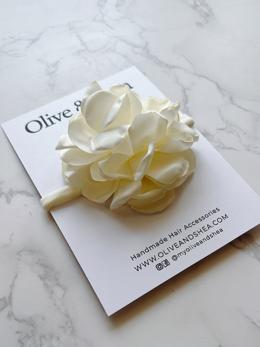 Cream Flower Baby Headband