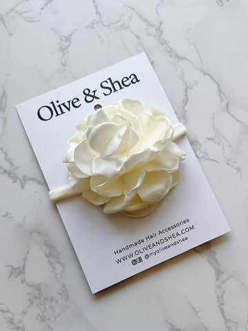 Cream Flower Baby Headband