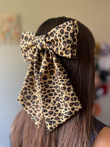 Leopard Hair Bow