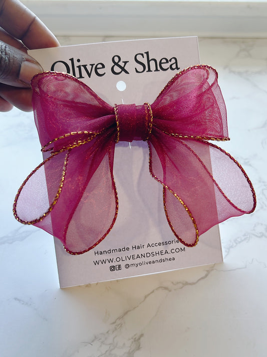 Sheer Delight Red Hair Bow