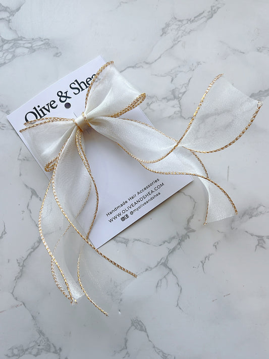 Sheer Delight Ivory Hair Bow