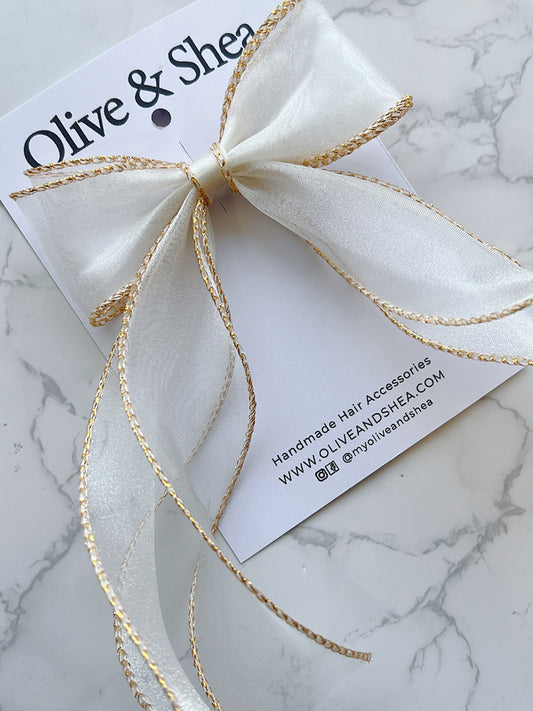 Sheer Delight Ivory Hair Bow