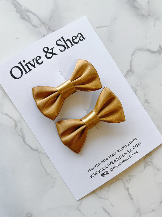 Satin Mini Hair Bow Set