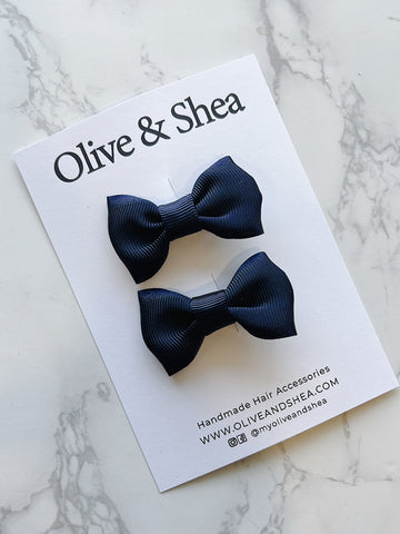 Textured Mini Hair Bow Set