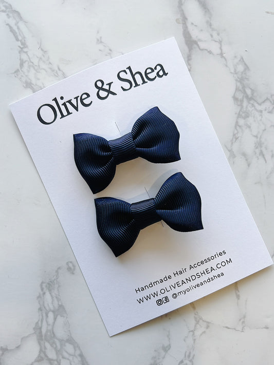 Textured Mini Hair Bow Set