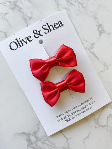 Satin Mini Hair Bow Set