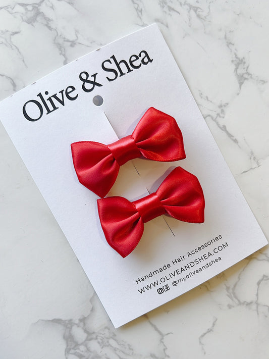 Satin Mini Hair Bow Set