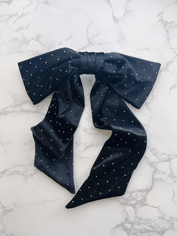 Black Starlight Velvet Hair Bow