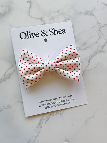 Red Polka Dots Hair Bow