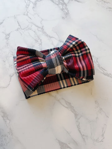 Merry Plaid Baby Bow Headwrap