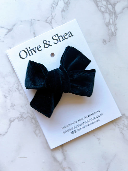 Velvet Hand Tied Hair Bow