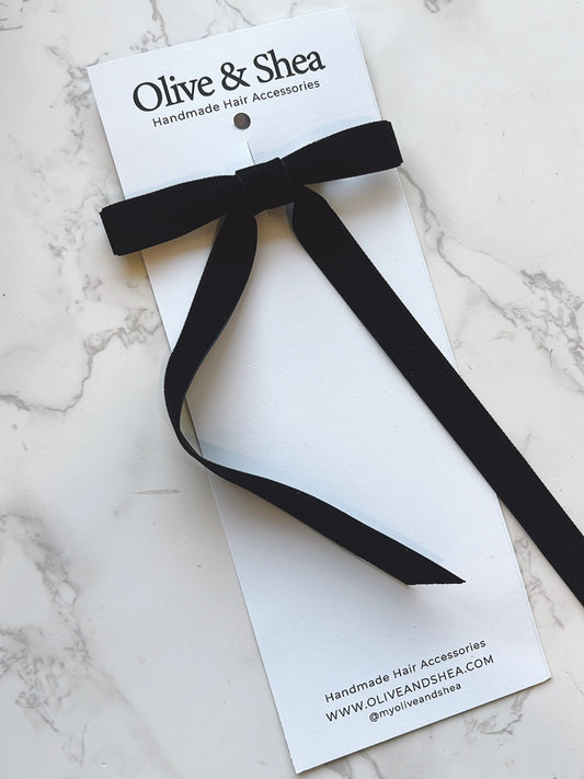 Skinny Velvet Hair Bow