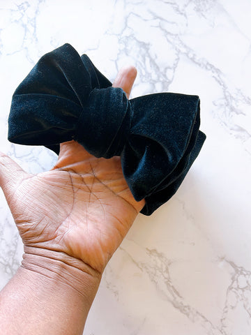Black Velvet Baby Bow Headwrap