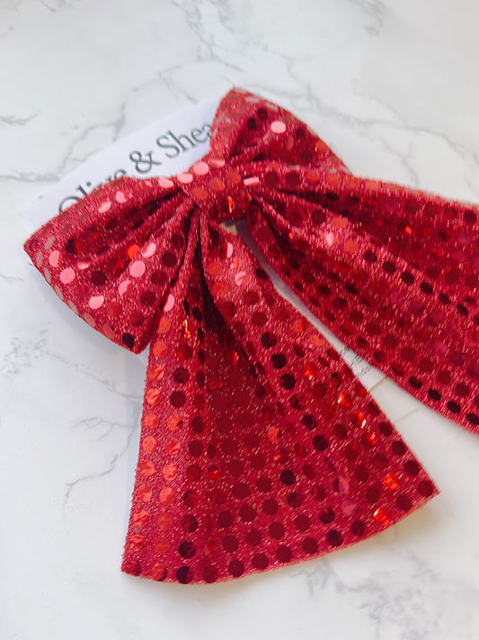 Ruby Red Hair Bow
