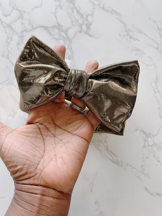Gold & Shiny Baby Bow Headwrap