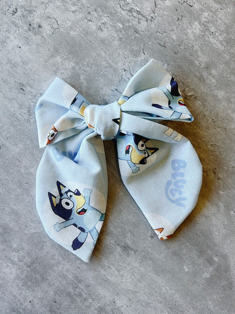 Handmade bluey kids hair bow
