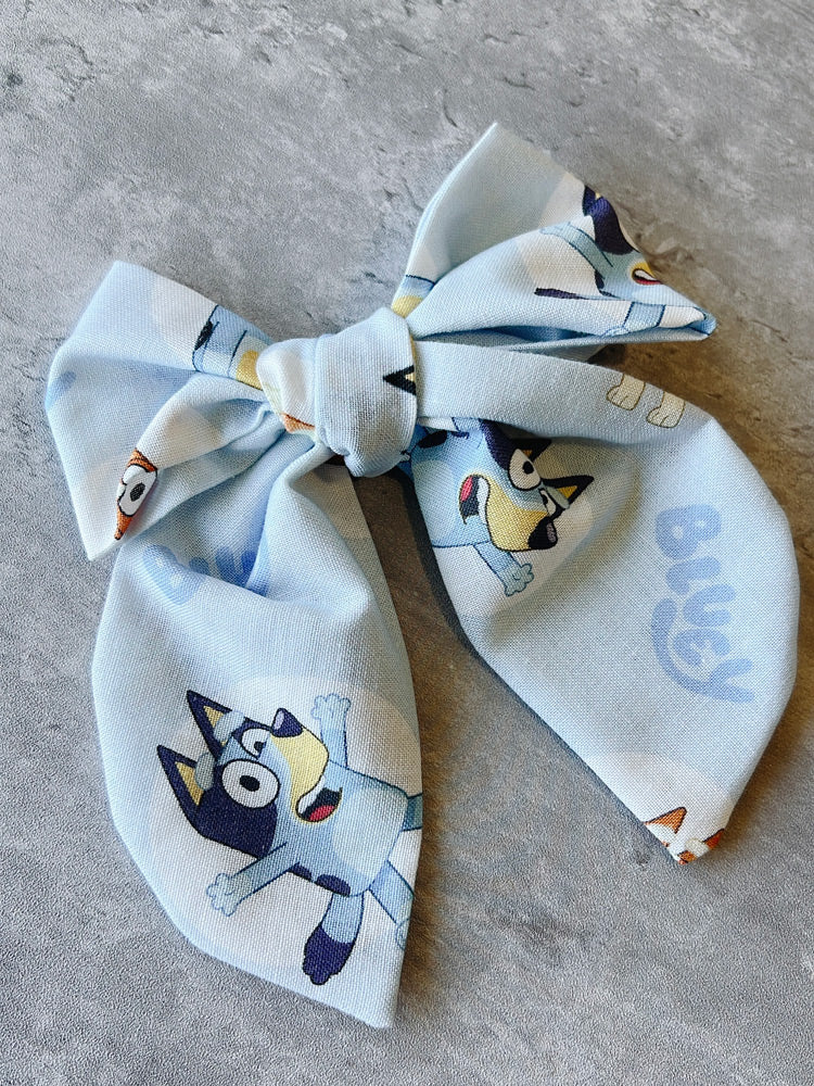 Handmade bluey kids hair bow