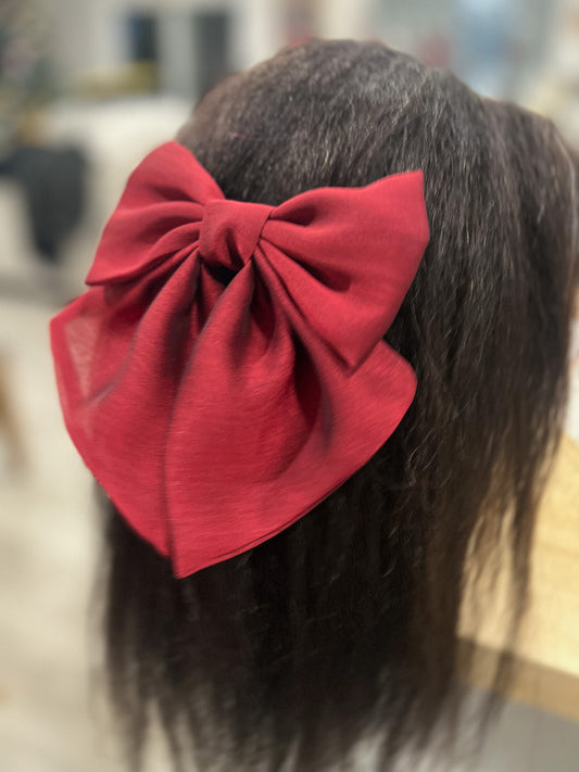 Sheer Red Hair Bow