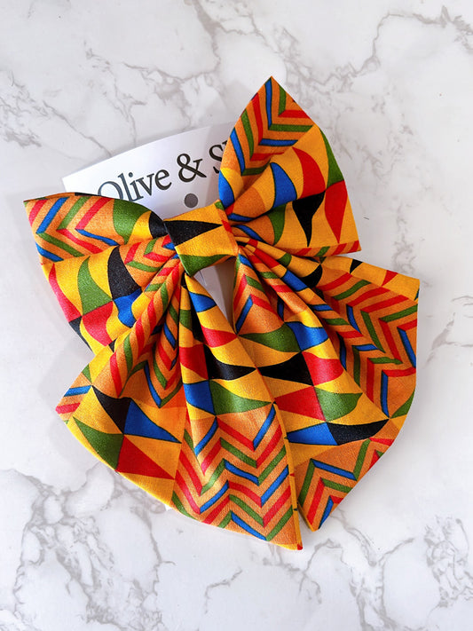 Kente African Print Hair Bow