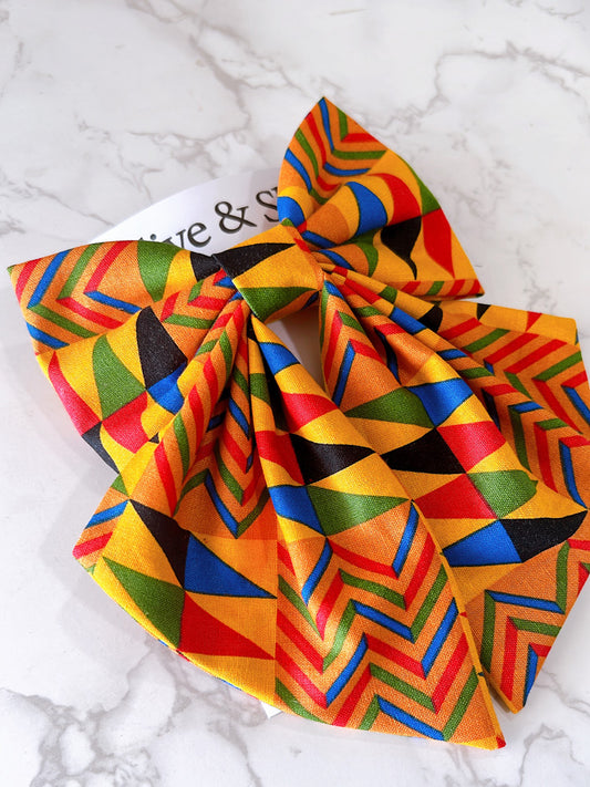 Kente African Print Hair Bow