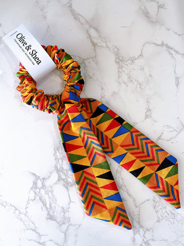 Kente African Print Scarf Scrunchie