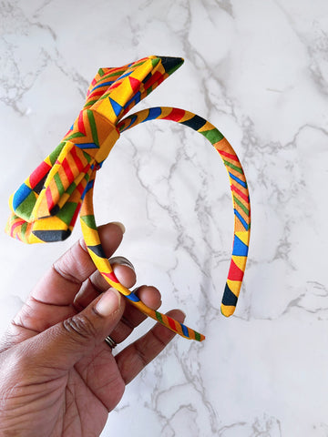 Kente African Print Bow Headband